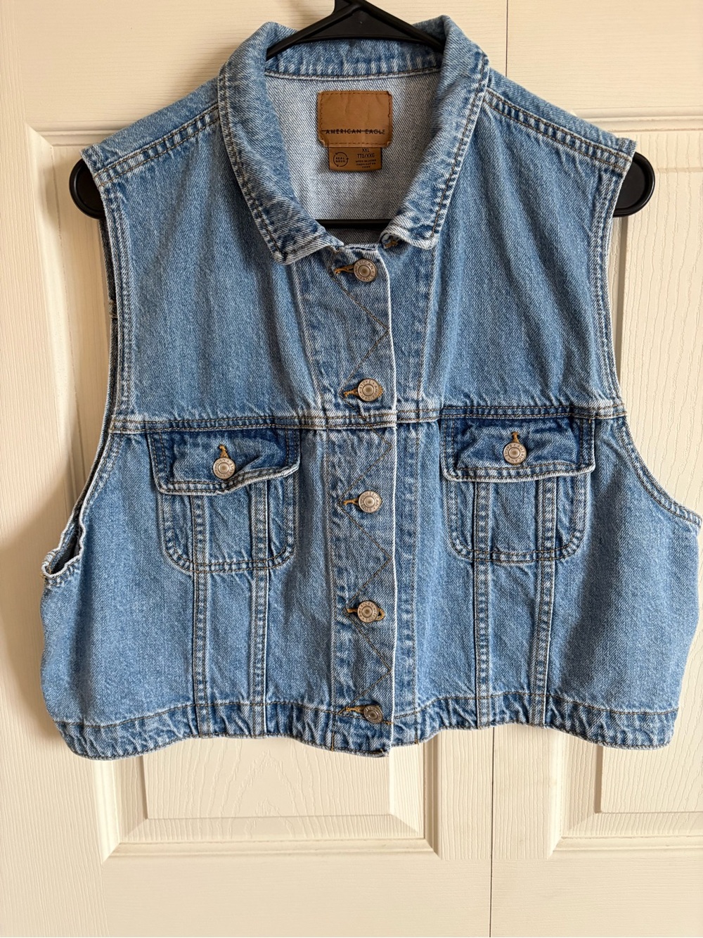 American Eagle Outfitters Light Blue Denim Vest
